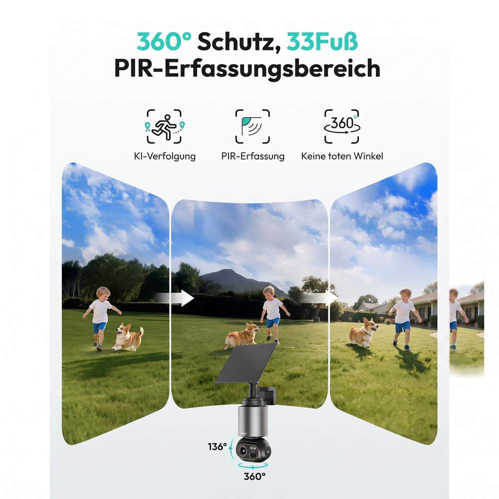 Botslab W510 AI Intelligent Search – per Sprache oder Texteingabe nach Aufnahmen suchen, z.B. "rotes Auto vorbeigefahren", findet blitzschnell die richtige Szene.