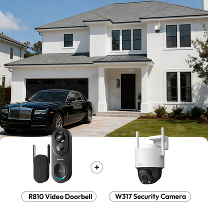 Botslab W317 Security Camera + R810 Video Doorbell Bundle