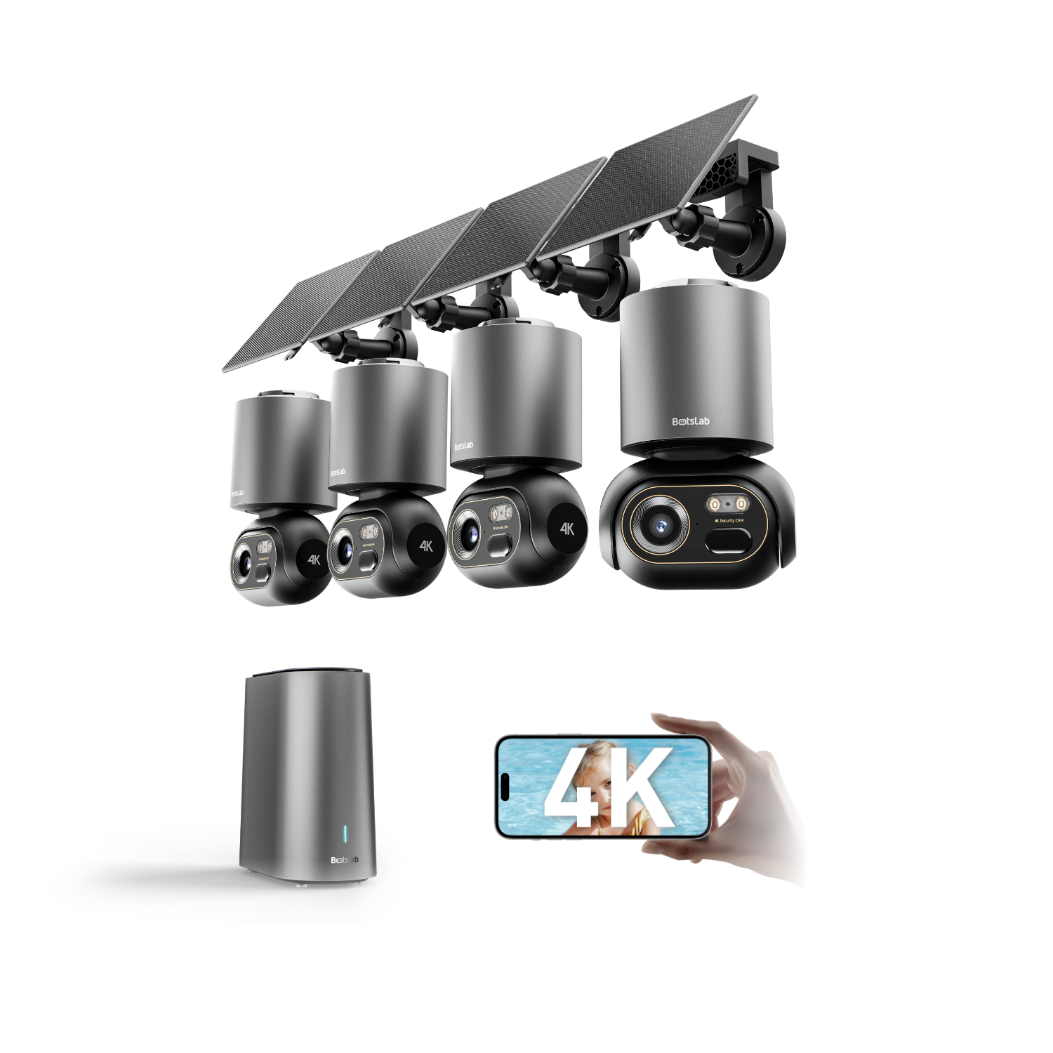 Botslab Advanced AI Tech 4K Battery 4-Camera System W510
