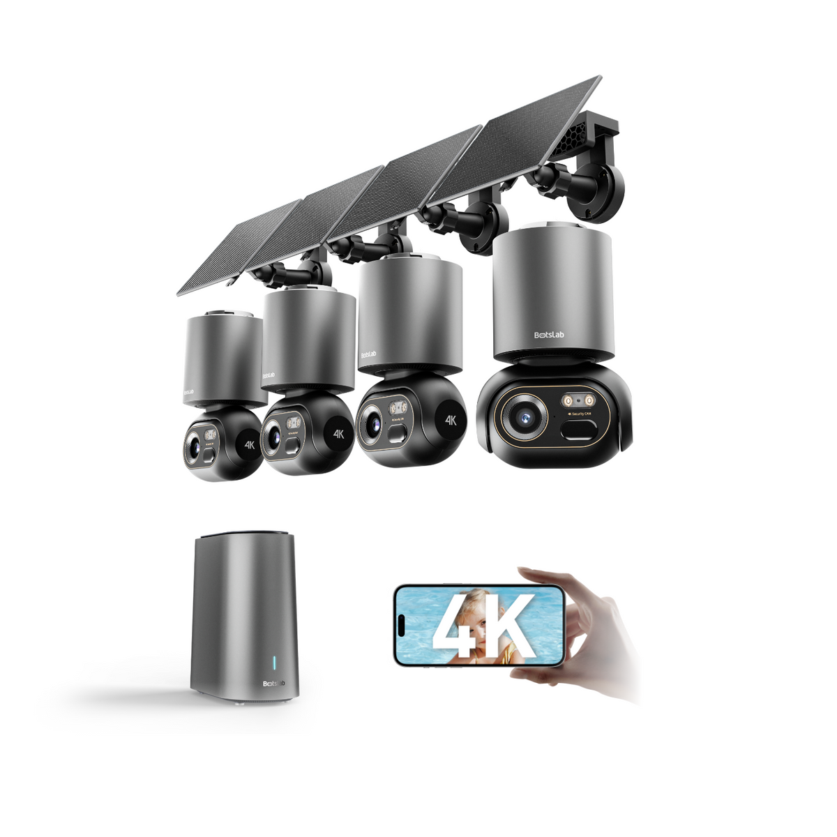 Botslab Advanced AI Tech 4K Battery 4-Camera System W510