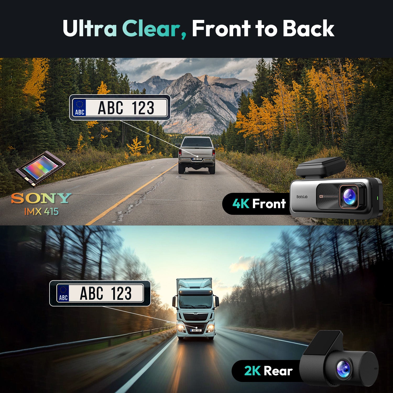 Botslab G980H Pro 4K Dash Cam with GPS & Wi-Fi