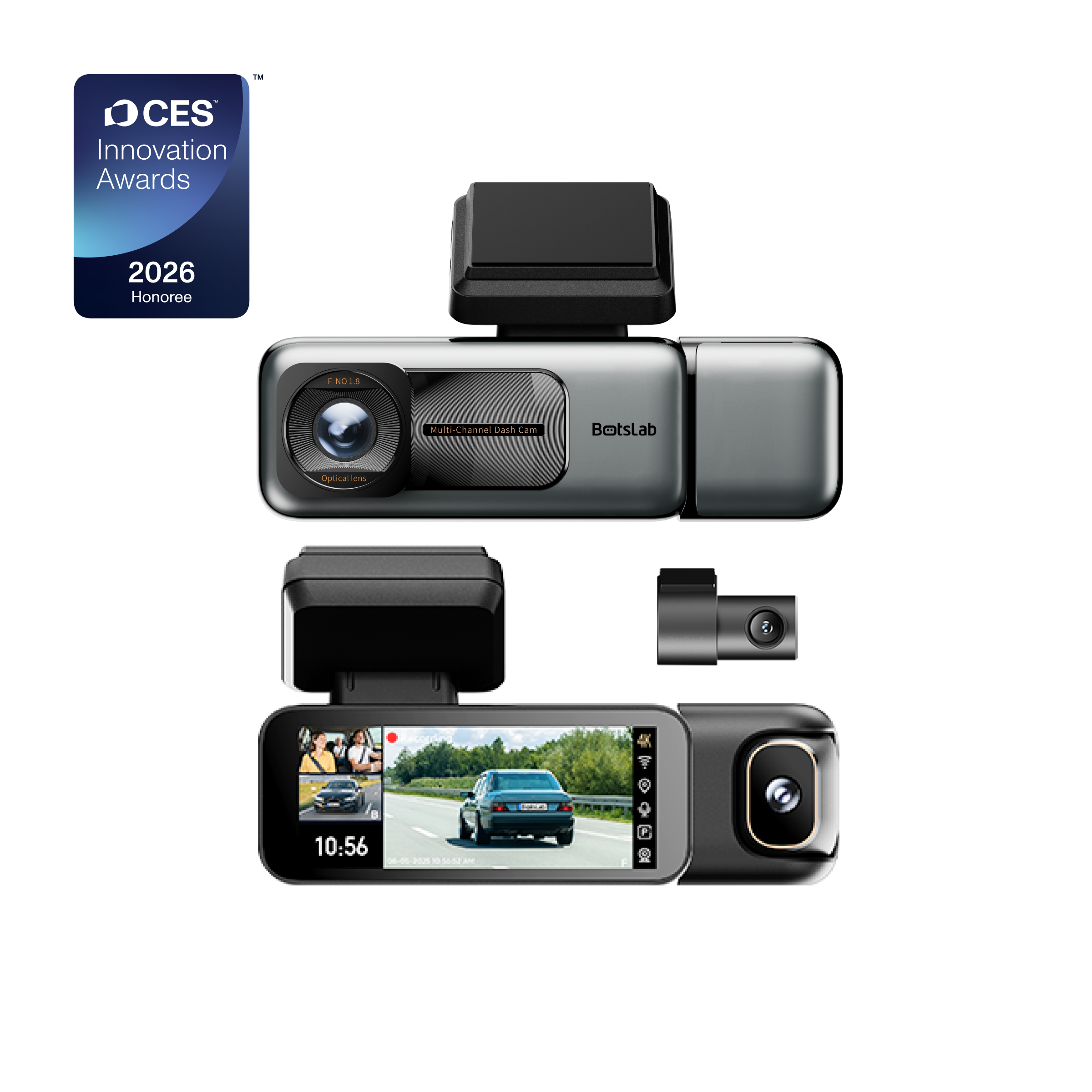 Botslab Dash Cam G980H Multi-Channel – 3 Cameras