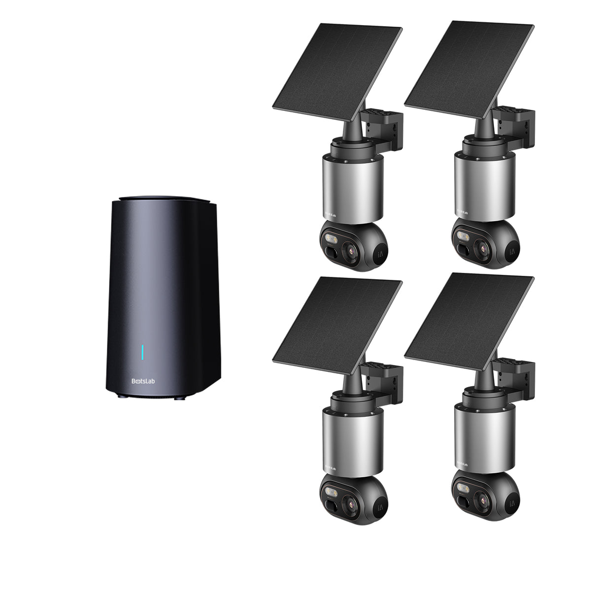 Botslab W510 4K Solar Set – 4 Kameras + Basisstation, ohne Abo-Gebühren