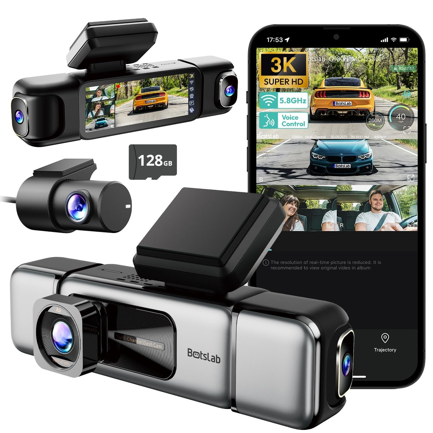 Botslab Dashcam G980H Multi-Channel – 4 Cameras