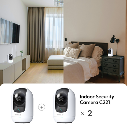 Botslab AI 3K Smart Tracking Indoor Security Camera C221×2