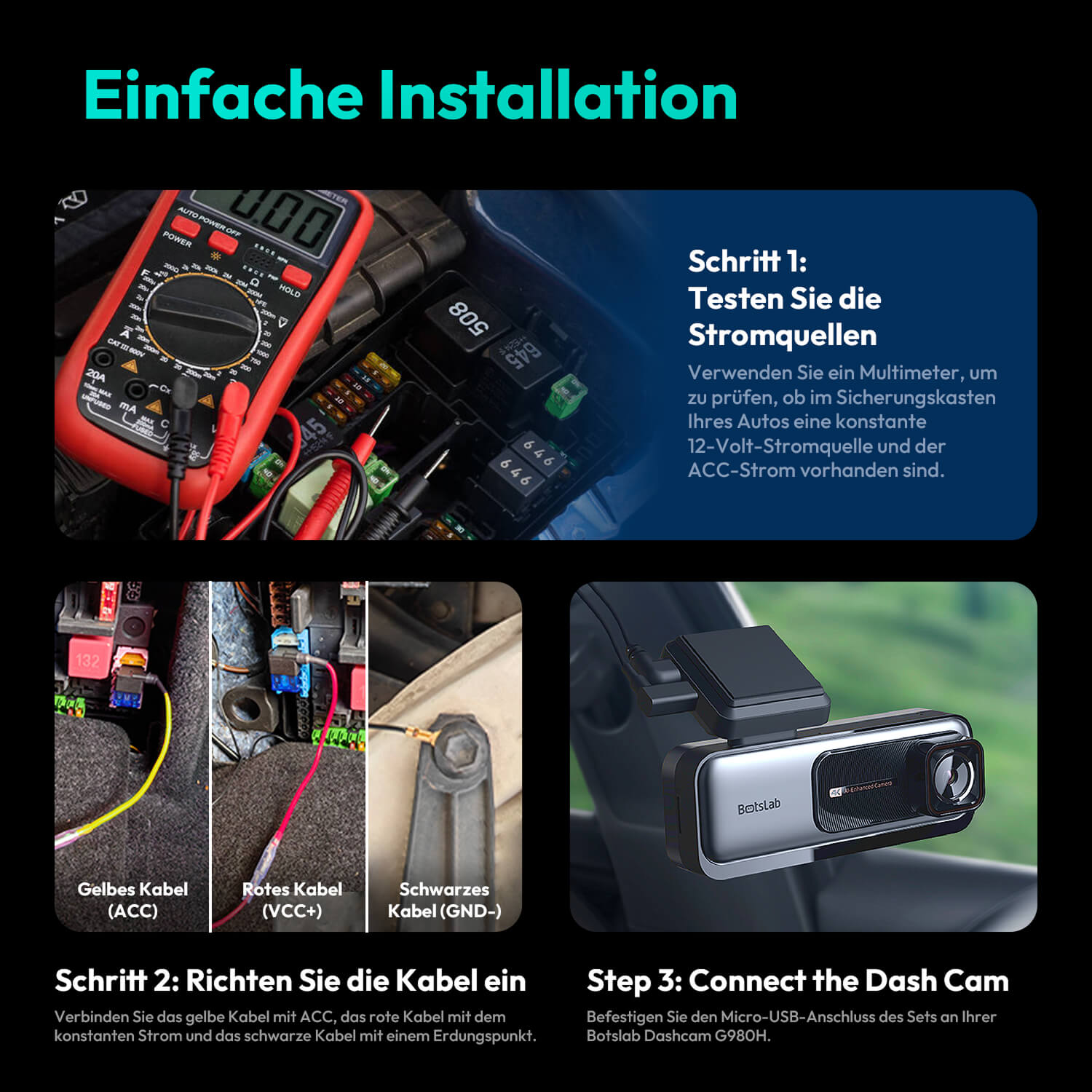 Hardwire Kit Type C exclusively for Dashcam G980H Pro / G980H