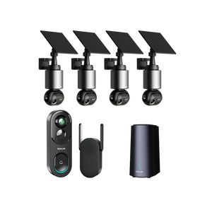 Video Doorbell R810 + 4 AI Cameras Homebase System W510Video Doorbell R810 + 4 AI Cameras Homebase System W510  Home Security Bundle