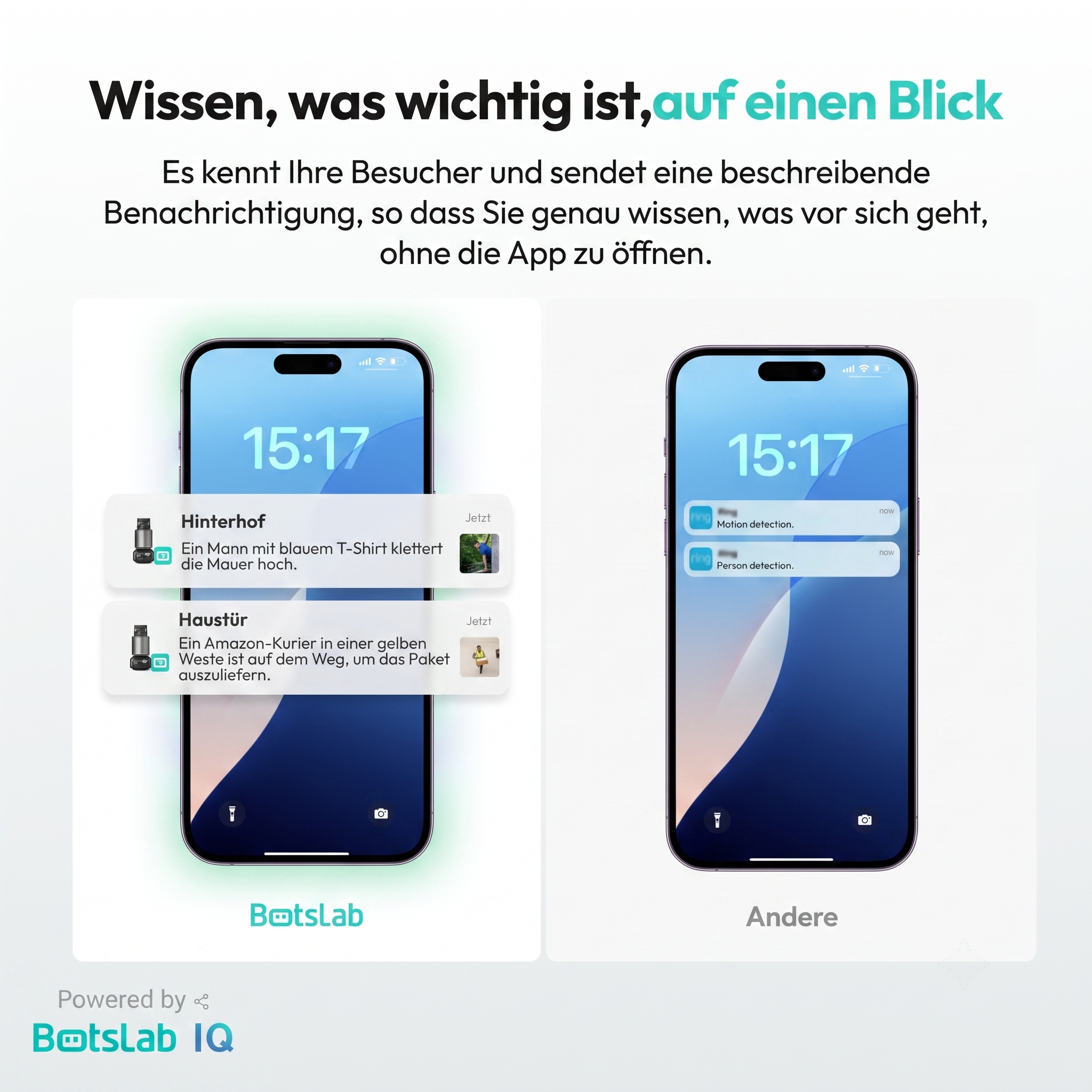 Botslab W510 Overhead-Aufnahme – keine monatlichen Abogebühren wie bei Ring oder Arlo, alle Videos lokal auf der HomeBase gespeichert, 32 GB intern + bis zu 16TB erweiterbar.